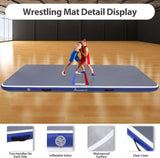 Inflatable Wrestling Mat 10FT/5FT, Portable Jiu Jitsu Mats Wrestling Mat for Home, Outdoor or Indoor Training Mat for Water Yoga, Gymnastics, Gray