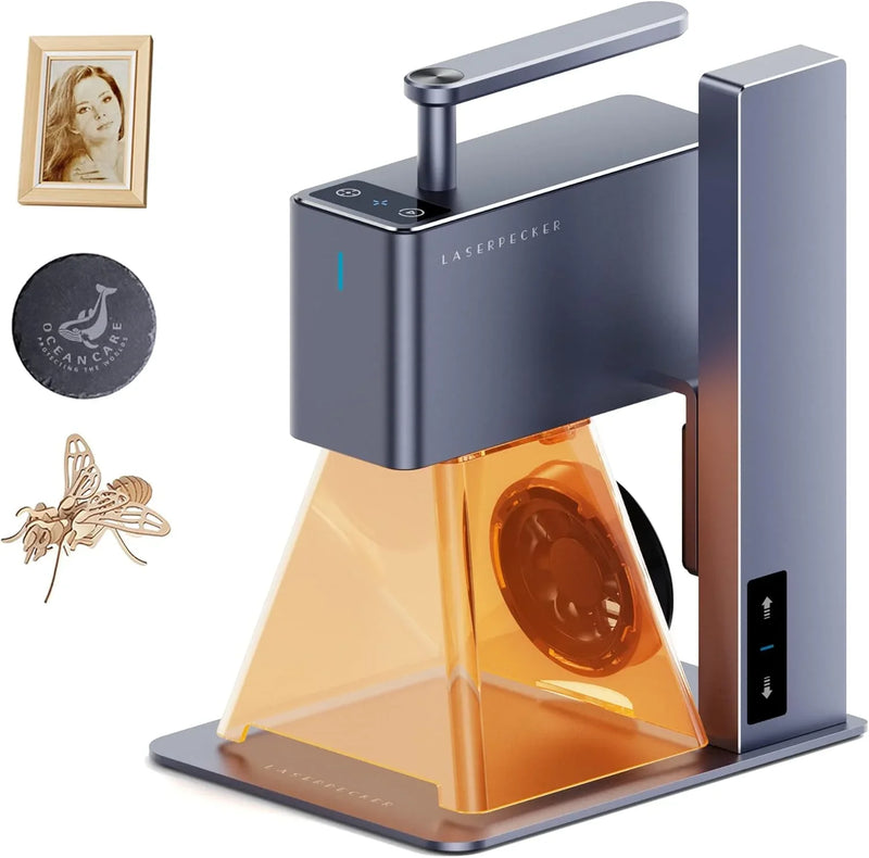 Light engraving machine, with wheels, portable and handheld laser engraving machine, suitable for engraving on wood, metal, leather and plexiglass. Laser cutting kit, equipped with multi-functional rotating wheels. P4358