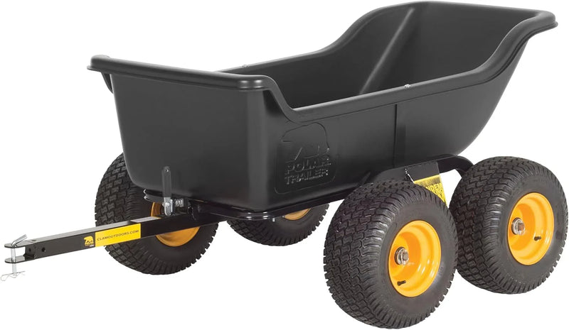 Heavy Duty Tandem Axle Cubic Foot ATV UTV Lawn Mower Trailer TA1200 and Wide Track Rubber Wheels Hauling Outdoor-Black, 1200 lbs. -15 cu.ft N2427