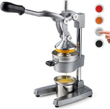 Citrus juicer | Extra-large commercial-grade manual press | Heavy-duty countertop orange juice extractor (with stainless steel cup) (black)