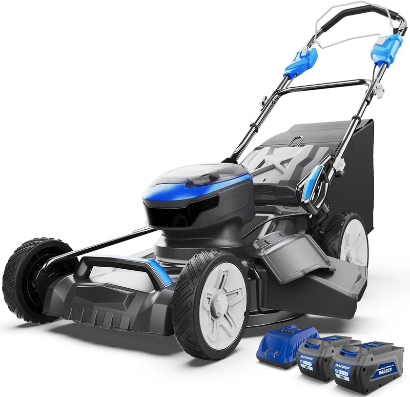 Lawn Mower 40V Brushless 18" Cordless, 5 Cutting Height Adjustments Electric Lawn Mower, Quickly Folding Within 5’s, 4.0AH Battery and Super Charger Included. R5956