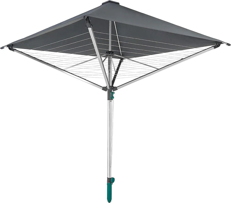 Rotary dryer Linno Protection 400 model, aluminum - rust-proof treatment, gray, 40-meter long, with an umbrella-shaped device, rotary dryer with a covered clothes rack, rotary clothes hanger Q4706
