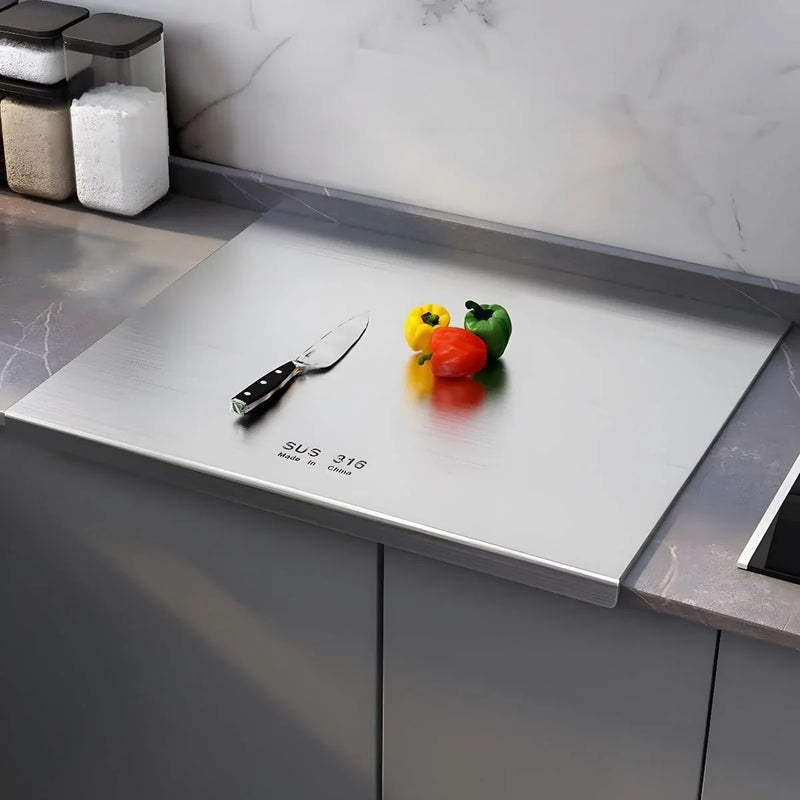 316 Stainless Steel Cutting Board,Cutting Boards for Kitchen,Chopping Board,Large Cutting Board for Chopping Meat,Vegetables,Fruits,Cheese 39.37 * 22.83in V9732