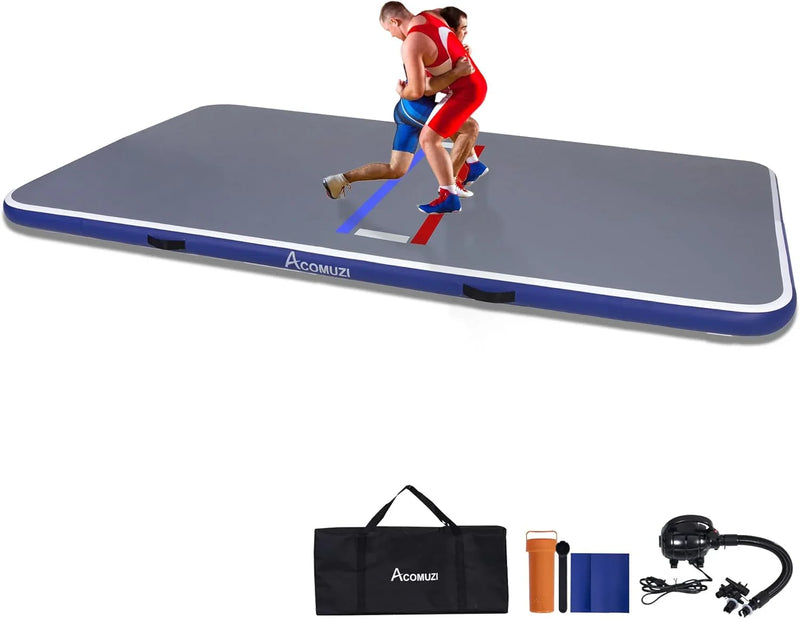 Inflatable Wrestling Mat 10FT/5FT, Portable Jiu Jitsu Mats Wrestling Mat for Home, Outdoor or Indoor Training Mat for Water Yoga, Gymnastics, Gray T9642