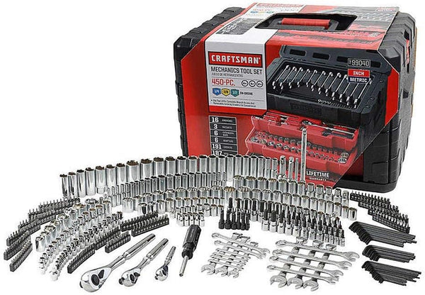 450-Piece Mechanics Tool Set, Ratchet Socket Hand Wrench Toolset A3049