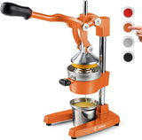 Citrus juicer | Extra-large commercial-grade manual press | Heavy-duty countertop orange juice extractor (with stainless steel cup) (black)