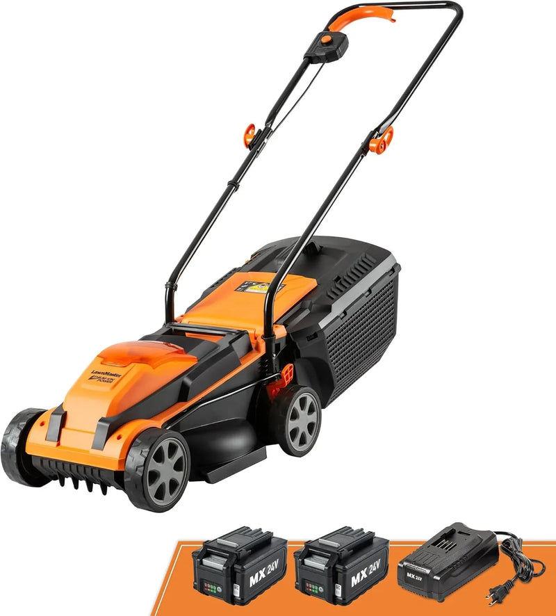 Cordless 13-Inch Lawn Mower 24V Max with 2X4.0Ah Battery and a Charger V5492