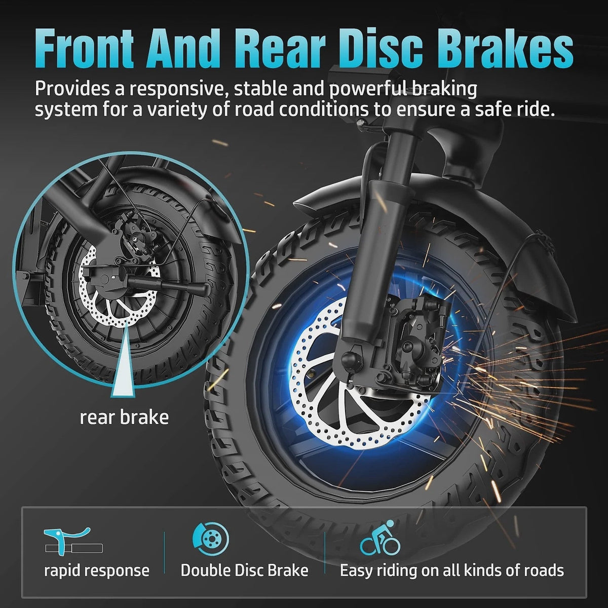14 in Electric Bike with Dual Front Suspension 500W Folding Ebike, Up to 25Miles 20MPH, 48V Removable Lithium-Battery, 14 in Foldable Commuting...