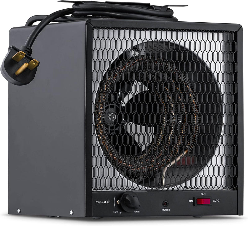 240v Portable Electric Garage Heater, Industrial Strength with Internal Thermostat and Carrying Handle, Heats 600 sq. ft. with 6-30R Plug, Perfect for Garages, Workshops and More E5937