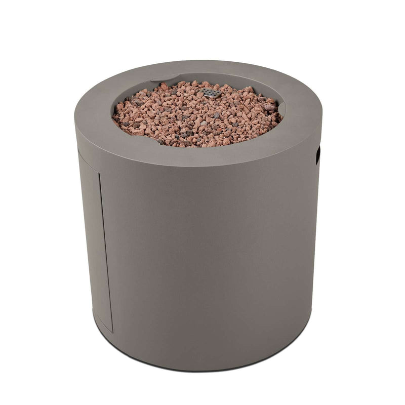 Aegean Steel Propane Fire Pit Hidden Tank in Mist Gray, 24-in P2849