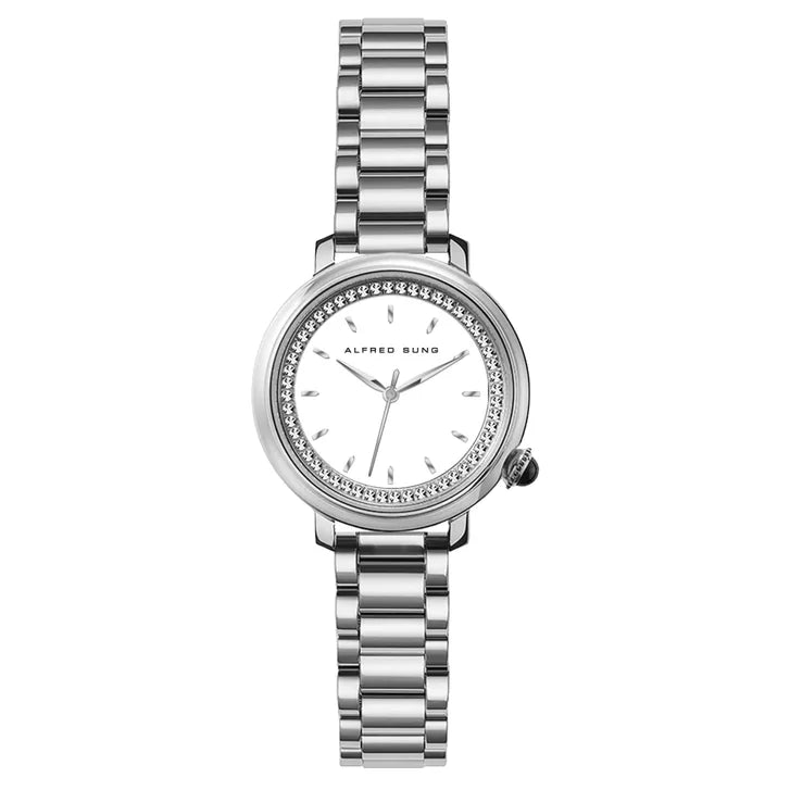 Alfred Sung White Dial Women's Watch Z7601