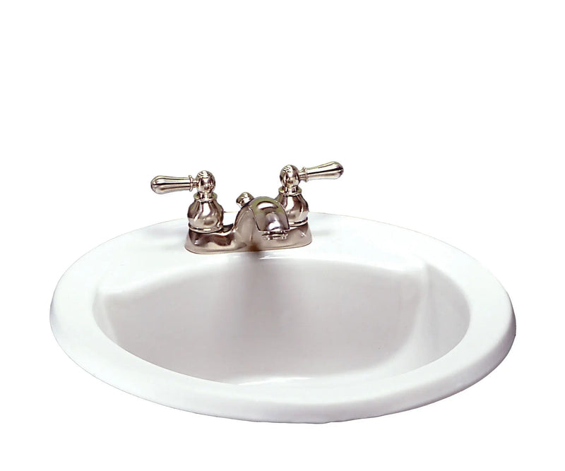 Cadet Round 4-in Center Drop-In Bathroom Sink/Basin with Overflow, White, 19-in V1487