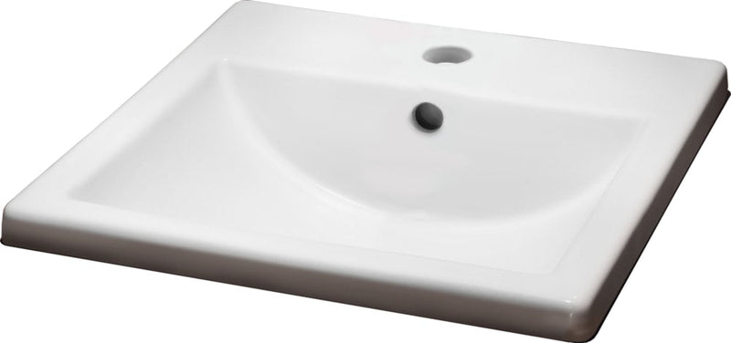 Marquette Square Drop-In Bathroom Sink/Basin with Overflow, White, 16x16-in T5351