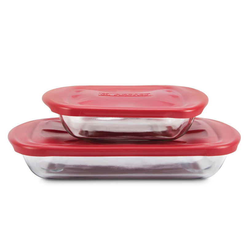 Glass Bake 'n' Keep Set with Plastic Lids, 4-pc J4249