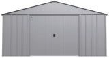 Classic 14x17-ft Flute Grey Corrosion-Resistant Metal Shed