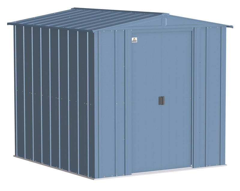 Classic Galvanized Steel Storage Shed, Blue Grey, 6-ft x 7-ft O0240