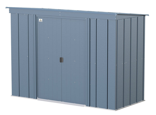 Classic Galvanized Steel Storage Shed, Blue Grey, 8-ft x 4-ft D2761