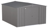 Classic Galvanized Steel Storage Shed, Charcoal, 10-ft x 12-ft