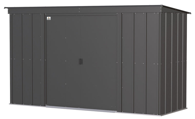 Classic Galvanized Steel Storage Shed, Charcoal, 10-ft x 4-ft F1883