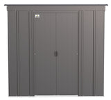 Classic Galvanized Steel Storage Shed, Charcoal, 6-ft x 4-ft