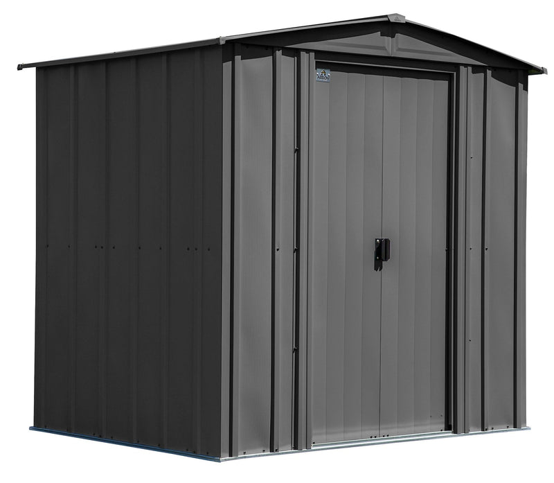Classic Galvanized Steel Storage Shed, Charcoal, 6-ft x 5-ft D3197