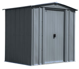 Classic Galvanized Steel Storage Shed, Charcoal, 6-ft x 5-ft