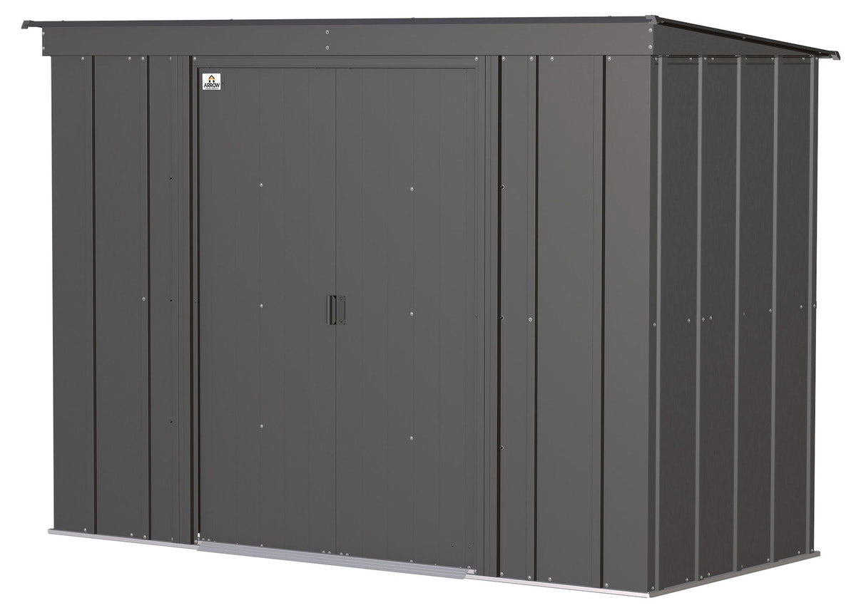 Classic Galvanized Steel Storage Shed, Charcoal, 8-ft x 4-ft