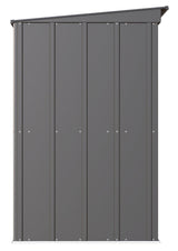 Classic Galvanized Steel Storage Shed, Charcoal, 8-ft x 4-ft