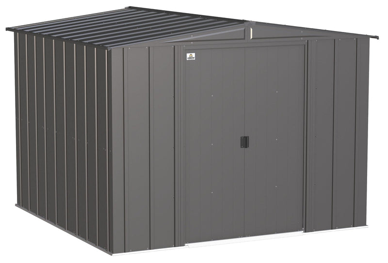 Classic Galvanized Steel Storage Shed, Charcoal, 8-ft x 8-ft M5988