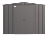Classic Galvanized Steel Storage Shed, Charcoal, 8-ft x 8-ft