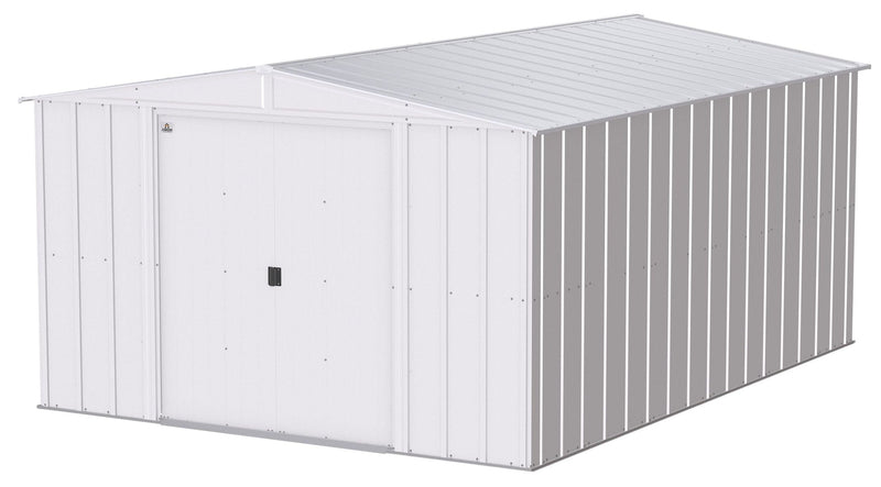Classic Galvanized Steel Storage Shed, Flute Grey, 10-ft x 14-ft S4948