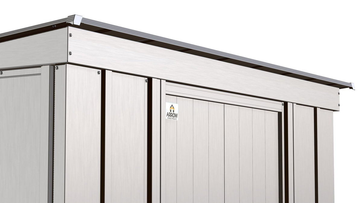 Classic Galvanized Steel Storage Shed, Flute Grey, 10-ft x 4-ft