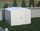 Classic Galvanized Steel Storage Shed, Flute Grey, 8-ft x 8-ft