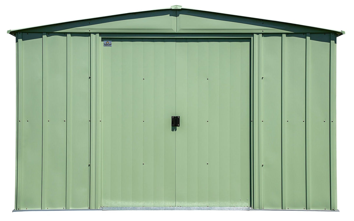 Classic Galvanized Steel Storage Shed, Sage Green, 10-ft x 8-ft