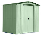 Classic Galvanized Steel Storage Shed, Sage Green, 6-ft x 5-ft