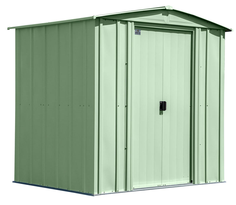 Classic Galvanized Steel Storage Shed, Sage Green, 6-ft x 5-ft R574