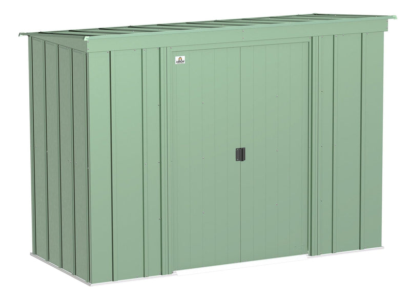Classic Galvanized Steel Storage Shed, Sage Green, 8-ft x 4-ft E0628