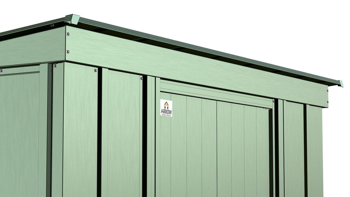 Classic Galvanized Steel Storage Shed, Sage Green, 8-ft x 4-ft