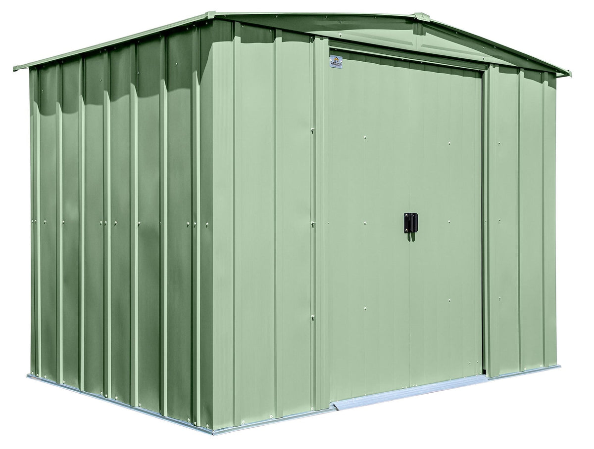 Classic Galvanized Steel Storage Shed, Sage Green, 8-ft x 6-ft