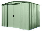 Classic Galvanized Steel Storage Shed, Sage Green, 8-ft x 6-ft