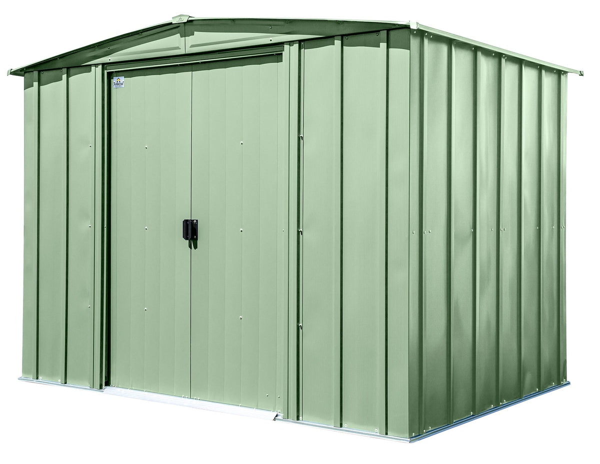 Classic Galvanized Steel Storage Shed, Sage Green, 8-ft x 6-ft