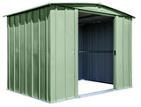 Classic Galvanized Steel Storage Shed, Sage Green, 8-ft x 6-ft