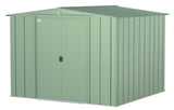 Classic Galvanized Steel Storage Shed, Sage Green, 8-ft x 8-ft