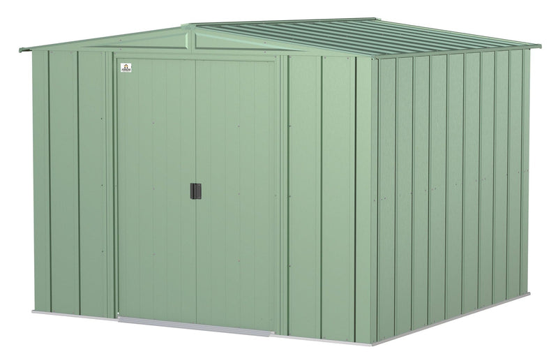 Classic Galvanized Steel Storage Shed, Sage Green, 8-ft x 8-ft U7497