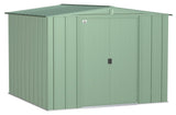 Classic Galvanized Steel Storage Shed, Sage Green, 8-ft x 8-ft