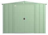 Classic Galvanized Steel Storage Shed, Sage Green, 8-ft x 8-ft