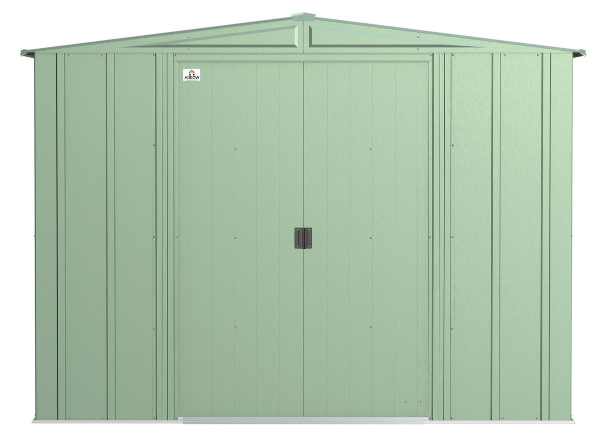 Classic Galvanized Steel Storage Shed, Sage Green, 8-ft x 8-ft