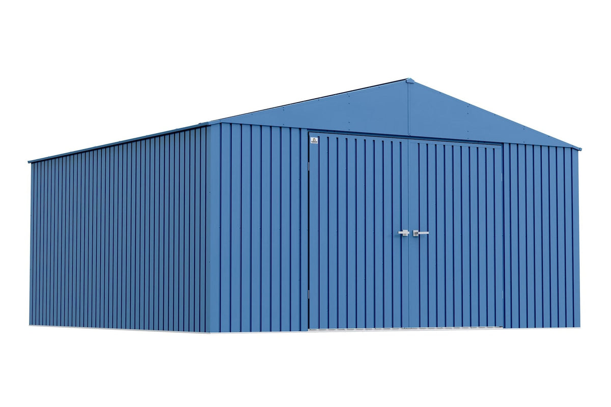 Elite 14x14-ft Corrosion-Resistant Blue Grey Steel Shed