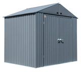 Elite Steel Storage Shed, Anthracite, 8-ft x 6-ft