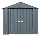 Elite Steel Storage Shed, Anthracite, 8-ft x 6-ft